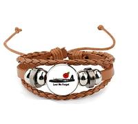 Lest We Forget Wellington Bomber Military Brown Leather Bracelet and Velvet Gift Bag