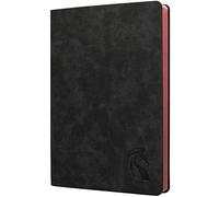 LeStallion Nice Black Notebook Ruled - Soft Cover Faux Leather Journal - 120GSM Premium Writing Paper - 200 Numbered Pages - A5 High End Black Journal Lined - Black Leather Journal For Men & Women