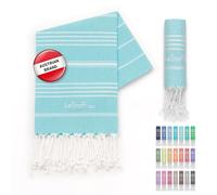 LeStoff Hammam Towel/Guest Towel, 100% Organic Cotton, 50x100, Light Aqua