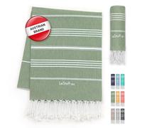 LeStoff Hammam Towel XXL, Picnic Blanket, Organic Cotton, 200x200 cm, Olive