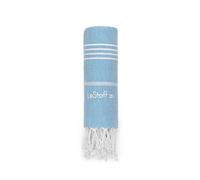 LeStoff Premium Hammam Towel - 100% Organic Cotton - Pre-washed Sustainable Absorbent & Quick-drying - Beach, Bath, Shower, Yoga, Spa & Travel Towel (200 x 200 cm Light Blue)