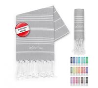 LeStoff Premium Hammam Towel - 100% Organic Cotton - Pre-washed Sustainable Absorbent & Quick-drying - Beach, Bath, Shower, Yoga, Spa & Travel Towel (50 x 100 cm, Grey)