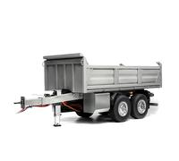 LESU 1/14 RC Full Trailer Metal A Type 2 Axles Remote Control Hydraulic Dumper Trailers Middle Multi-Stage Hydraulic Cylinder Electric Support Leg Unpainted Unassembled