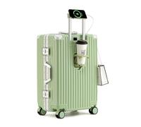 lesulety Hard Shell Suitcase Cabin Size Cheap Cabin Luggage Suitcase Medium 4 Wheels Lightweight with USB Charger Cup Holder zipperless Luggage,Green,20in