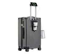 lesulety Large Hard Shell Suitcase 4 Wheels Lightweight Big Hand Luggage Case 28 Inch Luggage Suitcase with USB Charger,Cup Holder and Lock,73x46x32cm,Gray,L