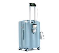 lesulety Large Hard Shell Suitcase 4 Wheels Lightweight Big Hand Luggage Case 28 Inch Luggage Suitcase with USB Charger,Cup Holder and Lock,73x46x32cm,Blue,L