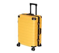 lesulety Medium Hard Shell Suitcase 4 Wheels Lightweight Cabin Suitcase with Brake 24 Inch Travel Suitcase with Horizontal Stripes Carry On Luggage Cabin Without Zippers,Yellow,Medium 24 INCH