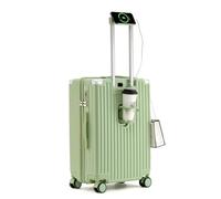 lesulety Medium Hard Shell Suitcase 4 Wheels Lightweight Hand Travel Luggage 24 Inch Suitcase with USB Charger,Cup Holder and Lock,64x41x25cm,Green,M