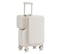 Lesulety Suitcase Medium Lightweight Hard Shell Luggage Small Travel Suitcase Wheeled Expandable Medium Size with Side Opening, 4 Wheels and Cup Holder,White,24 inches
