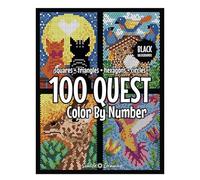 Lesunbak 100QUEST Color by Numbers Book, Color Painting Activity Book, Coloring Book with Numbers Activity Book Easy Coloring Pages for Adult Beginners