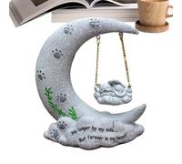Lesunbak Angel Cat Moon Memorial Statue, Cat Remembrance Garden Stone, Memorial Loss Of Cat, Heartfelt Remembrance Decor For Outdoor Garden, Home Bereavement
