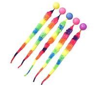 Lesunbak Bouncy Ball with Tail Cat Toy | Colorful Fuzzy Worm Bouncy Balls Cat Toy,Cats Teaser Toys for Indoor Cats, Interactive Cat Balls to Reduce Boredom