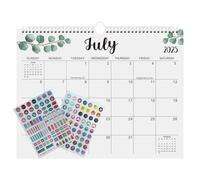 Lesunbak Calendar 2025-2026 Wall, Decorative Hangable Calendar, 18-Month Wall Planner for Bedroom Study, Decorative Twin-Wire Schedule Planning Supplies
