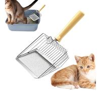 Lesunbak Cat Litter Scooper - Deep Shovel | Poop Sifting Tool with Comfortable Grip Stainless Steel Shovel for Cleaning Cage Chicken Small Animal Multi-Cat Household