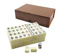 Lesunbak Chinese Mahjong Game Set, Mini Complete Majiang Set With 144 Tiles, Traveler Size Majiang With Storage Reserve Mahjong Tiles, Dice, For Travel, Party, Family