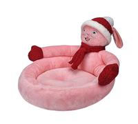 Lesunbak Christmas Cat House, Cute Pink Cat Nest With Christmas Hat and Scarf, Washable, Cozy Pet House With Anti-Slip Bottom, Washable Soft Kitten Bed, Creative Stylefor Dogs Autumn Winter Indoors