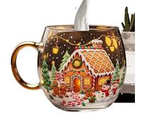 Lesunbak Christmas Coffee Mug, Seasonal Painted Cup, Stained Glass Christmas Mugs, 10 Oz Cute Heat-Resistant Mugs, Creative C-hristmas Festive Coffees Tea Milk Drinkware, Birthday Wedding Stuffer