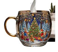 Lesunbak Christmas Coffee Mug, Seasonal Painted Cup, Stained Glass Christmas Mugs, 10 Oz Cute Heat-Resistant Mugs, Creative C-hristmas Festive Coffees Tea Milk Drinkware, Birthday Wedding Stuffer
