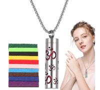 Lesunbak EssentialOil Necklace Diffuser, Stainless Steel Oil Pendant, Calming Aromatherapy Jewelry For Women, Aromatherapy Bottle Necklaces, Oil Jewelry Pendant For Valentine's Day