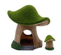 Lesunbak Fish Tank Cave Mushroom House With Green Moss, Fish Tank House, Fish Tank Landscaping Decoration, Natural Habitat Landscape Fish Tank Addition For Saltwater And Fresh Water Tank
