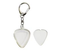 Lesunbak Guitar Pick Holder Keychain, Transparent Heart Shaped Guitar Pick Holder Keychain, Transparent Heart Shaped Acrylic Guitar-Pick Display Case Keyring, Music Instrument Accessories, Portable