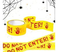 Lesunbak Halloween Caution Tapes, Do Not Enter Tape Roll, Hazard Warning Barrier Tape, Halloween Props Fright Tape Bundle For Zombie Party Or Halloween Decorations Party