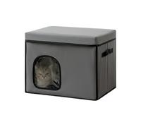 Lesunbak Indoor Cat House | Foldable Dog Cooling House Cave | Pet Cave Enclosure Hammock for Cold Shelter Balcony Apartment Home Bedroom Patio Indoor Car Travel Scenarios