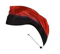 Lesunbak Silk Veils For Belly Dance, Dance Flags With Swing Balls, Colorful Worship Flags, Gradient Belly Dance Veil Poi For Church, Stage, Tribal Performances