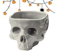 Lesunbak Skeleton HeadSnack Bowl, Food Serving Bowls, Candy Dish Skull Figurine, Food Dispenser, Halloween Bowl, Table Centerpieces, Home Decor Halloween Supplies