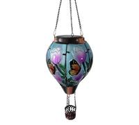 Lesunbak Solar Hot Air Balloon with Simulated Flame Effect,Hummingbird Butterfly Flickering Flame LED Outdoor Lights Waterproof Lanterns | Colorful Lanterns Decorative Outdoor for Garden Patio Yard