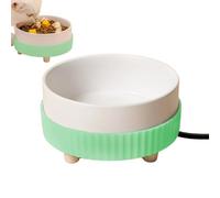 Lesunbak Thermostatic Heated Water Dish, Quick Heating Cat Water Fountain, Energy Efficient Feature, Ceramic Heating Animal Drinking Bowl For Cats Dogs Puppy