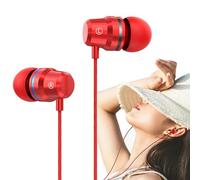 Lesunbak Wired Earbuds In-Ear, Plug In Headphones for Computer, Powerful Bass and Clear Audio, Headset with Wired Remote for Cellphone, With Volume Control, High-end Metal Material