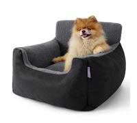 Lesure Small Dog Car Seat - Waterproof Dog Booster Seat, Puppy Car Bed With Clip-On Leash for Pet Travel Carrier Bed, 54.5x49.5x38cm, Black