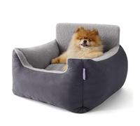 Lesure Small Dog Car Seat - Waterproof Pet Booster Seat, Car Dog Seat For Medium Dog With Clip-On Leash For Pet Travel Carrier Bed, 54.5x49.5x38cm, Dark Grey