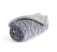 Lesure Washable Dog Blanket Small - 80x60cm Waterproof Blanket for Puppy and Medium Cats, Pet Throw Protect Bed and Couch Sofa with Soft Plush, Grey