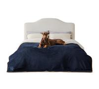Lesure Waterproof Fleece Blanket Washable - 274x218cm Blanket For People and Large Dogs, Versatile Dog Throw King Protects Bed and Sofa with Soft Plush, Navy