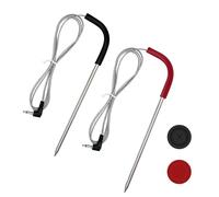 LESYAO 2-Pack Meat Probe Replacement for Pit Boss Pellet Grills and Smokers, 3.5mm Plug Waterproof Thermometer Probes with 2 Pack Probe Grommets