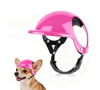 LESYPET Dog Helmet for Extra Small Dogs, Dog Motorcycle Helmet Adjustable Dogs Hat with Ear Hole Design, Ideal for Outdoor Riding, Pink XS
