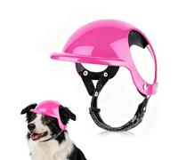 LESYPET Dog Helmet for Medium Dogs, Dog Motorcycle Helmet Adjustable Dogs Hat with Ear Hole Design, Ideal for Outdoor Riding, Pink M