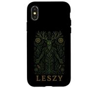 Leszy Slavic Woodland Spirit Green Man Forest Pagan Art Case for iPhone X/XS