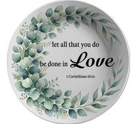 Let All That You Do Be Done In Love Christian Wall Decorative Plate Gift | Bible Verse Wall Sign, Religious Home Decoration, Thanksgiving Christmas Decor, Housewarming Gift, 27x27 cm Round Plate