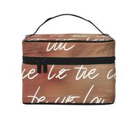 Let All You do be Done with Love Prints Travel Makeup Bag Flip Portable Toiletry Bag with Handle for Women's Travel and Daily Use