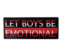 Let Boys Be Emotional Funny Biker Patch Embroidered Applique Iron On Sew On Emblem