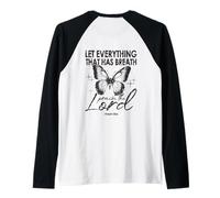Let Everything That Has Breath Praise The Lord Butterfly Raglan Baseball Tee