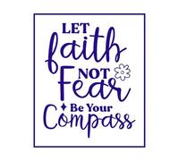 Let Faith not Fear be Your Compass Mural and Wall Vinyl Decal 41x49.2cm Self Adhesive DarkBlue
