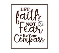 Let Faith not Fear be Your Compass Mural and Wall Vinyl Decal 49.2x59cm Personalized Customization Coffee