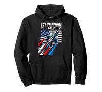 Let Freedom Fly Patriotic Aviation Fighter Jet Pullover Hoodie