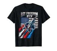 Let Freedom Fly Patriotic Aviation Fighter Jet T-Shirt