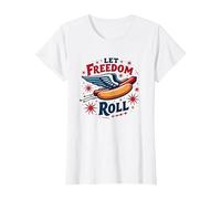Let Freedom (Hot Dog) Roll T-Shirt, Women, White, S