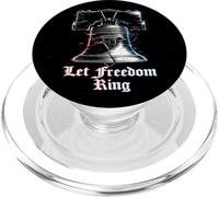 Let Freedom Ring July 4th USA 250th Liberty Bell Glitch PopSockets PopGrip for MagSafe